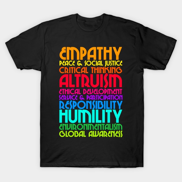 The Ten Commitments // Humanist Values Design T-Shirt by darklordpug